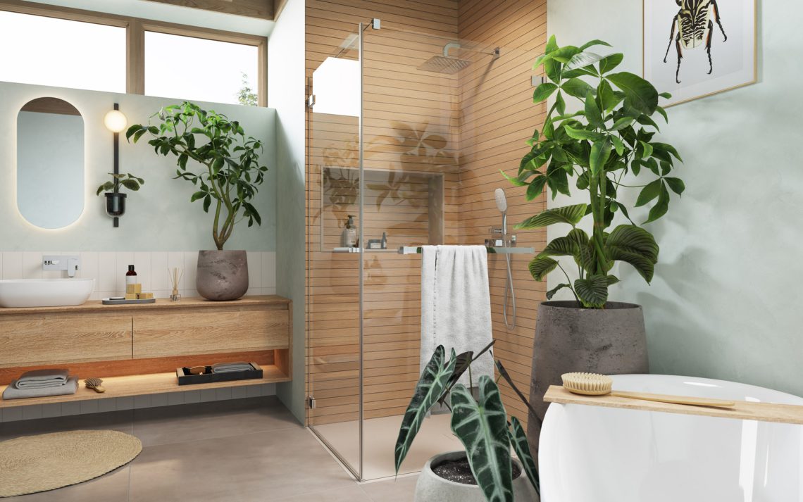 Rośliny w łazience biophilic design